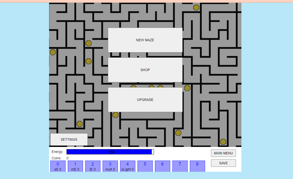 screenshot of a maze exploration game