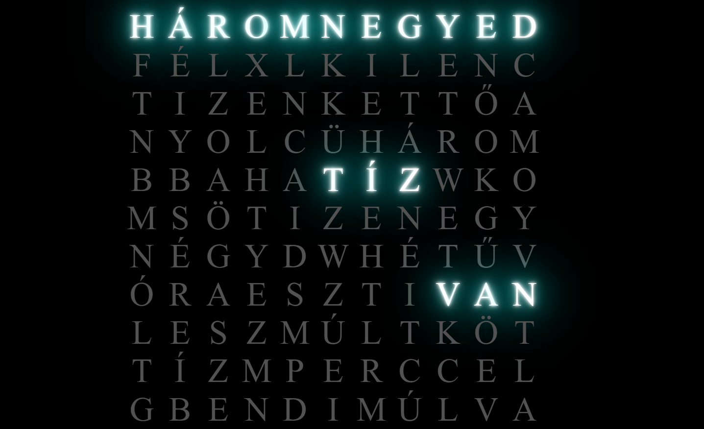 screenshot of time visualized by text